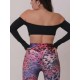 Toledo Purple Leo long sleeve dance jumpsuit LaFitwear