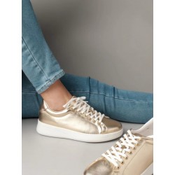 Sneakery Portdance Groovies DUBAI Gold Leather / White Sole