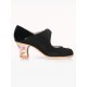 Buty do flamenco M69 Arty Ante Negro Charol Negro FLOR ROSA 6 cm Begoña Cervera