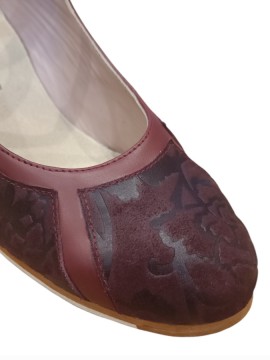 Flamenco shoes M108 Mosaique Correa Peonia Burdeos Box Burdeos 5 cm Begoña Cervera