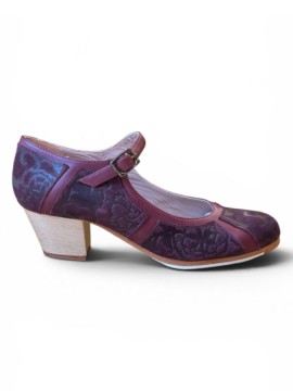 Buty do flamenco M108 Mosaique Correa Peonia Burdeos Box Burdeos 5 cm Begoña Cervera