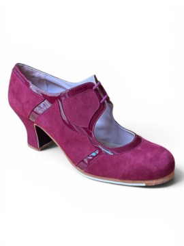 Buty do flamenco M107 Mosaique Cordones Anta Burdeos Choral Burdeos 6 cm Begoña Cervera