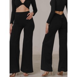 Spodnie z szerokimi nogawkami Bogota Black LaFitwear