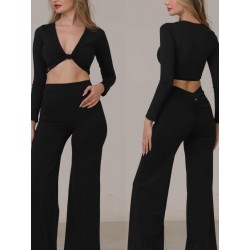 Set taneczny Bolivia Black top i szerokie spodnie LaFitwear