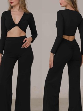 Set taneczny Bolivia Black top i szerokie spodnie LaFitwear