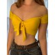 Mendoza Honey Yellow off-shoulder sleeve dance top LaFitwear