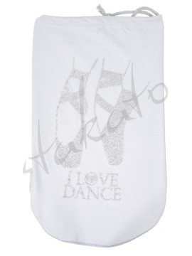Woreczek na baletki / pointy I LOVE DANCE z brokatem